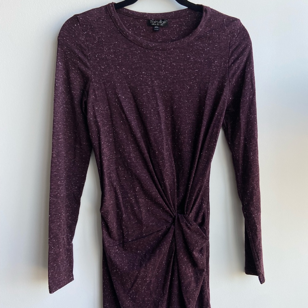 Topshop maroon bodycon dress